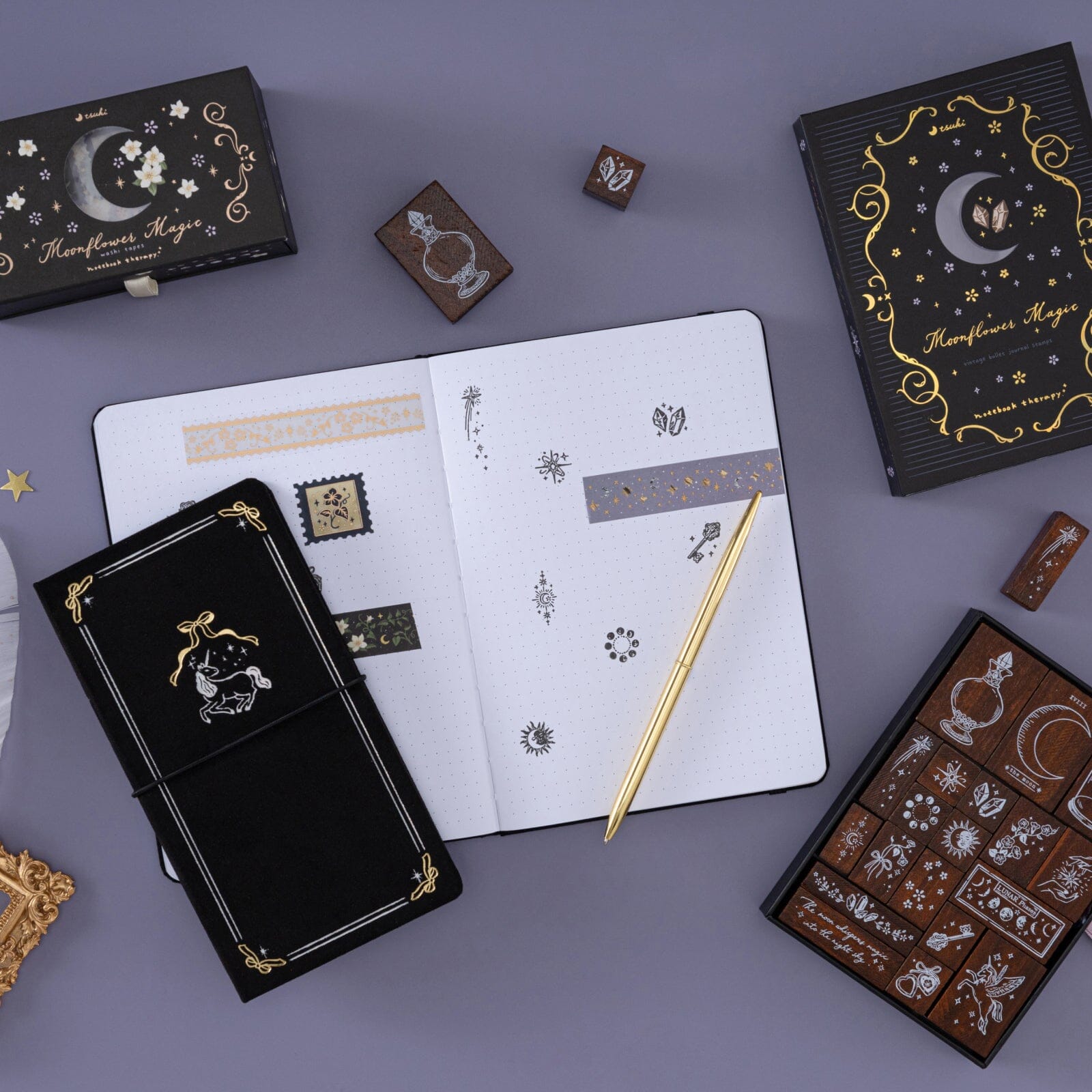 Tsuki ‘Moonflower Magic’ Bullet Journal Stamp Set ☾
