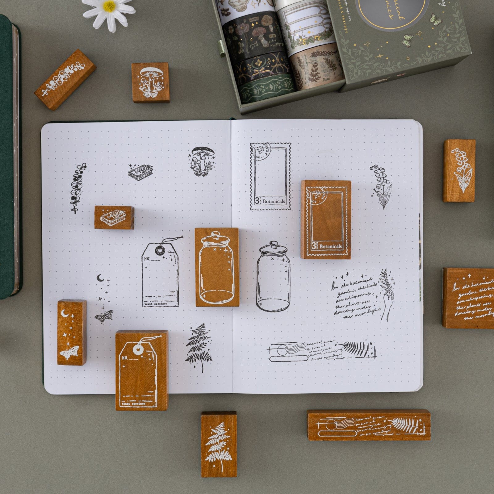 Tsuki 'Whimsical Botanics' Bullet Journal Stamp Set ☾