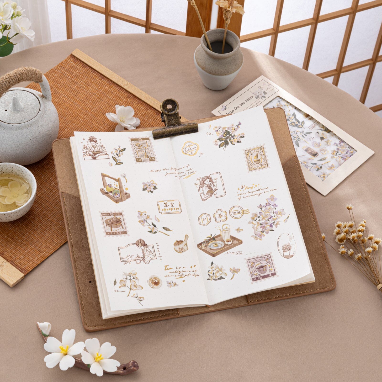 Hinoki - 'Into the Tea Room' Print-On Sticker Set
