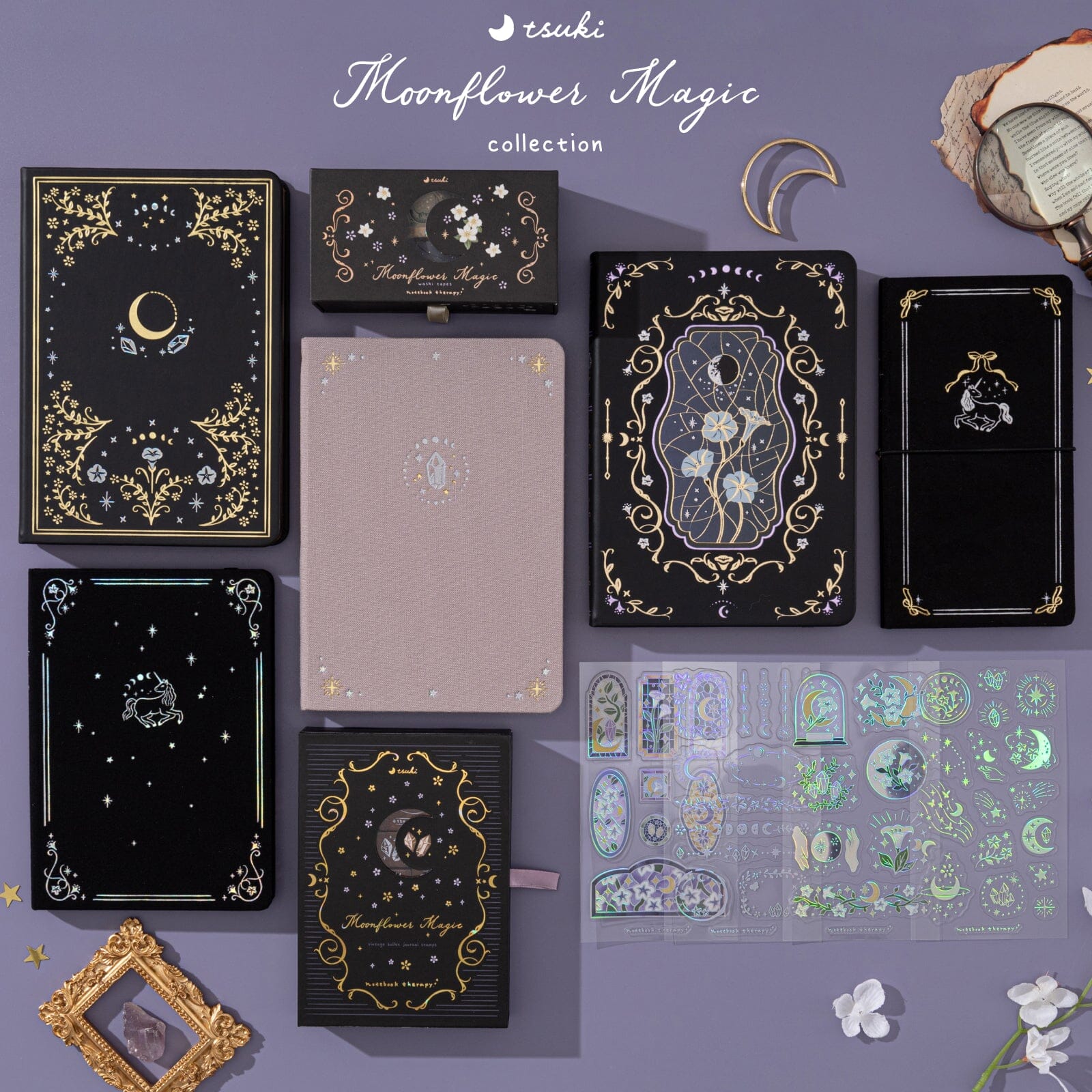 Tsuki 'Moonflower Magic' 3D Sticker Set ☾