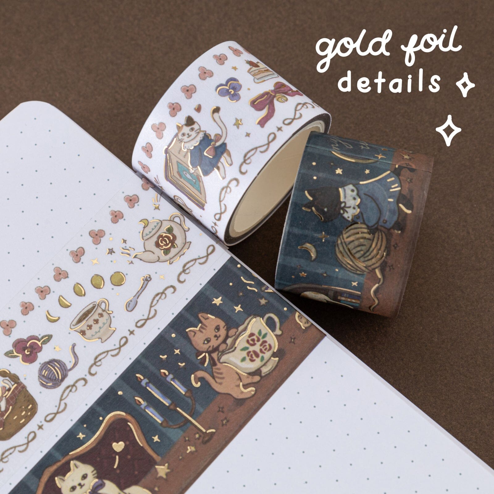 Tsuki 'Vintage Neko' Washi Tape Set ☾
