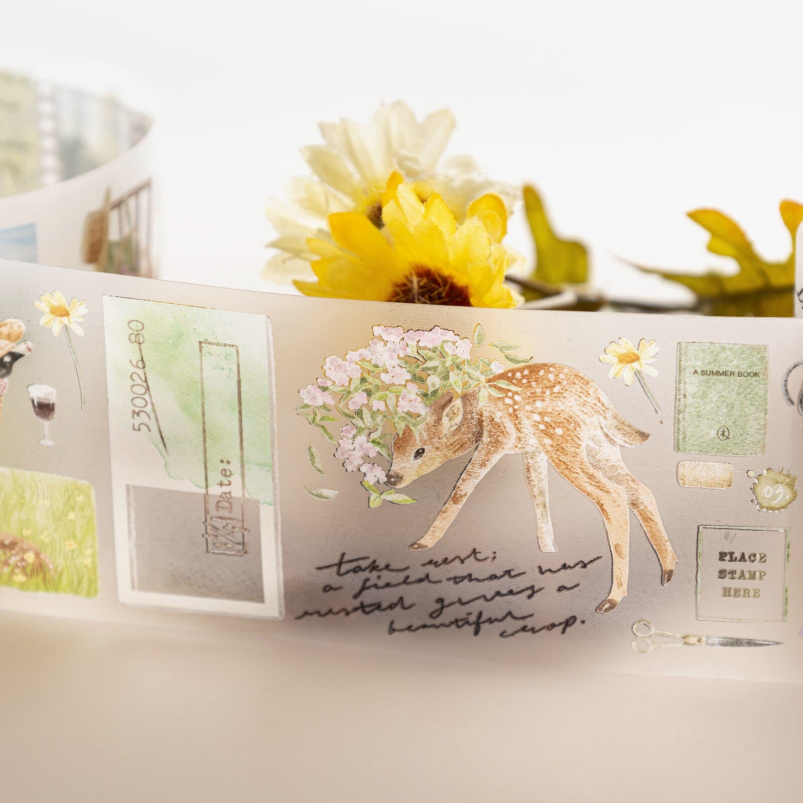 Hinoki - 'Into the Meadow' PET Decorative Tape - Meadow Picnic