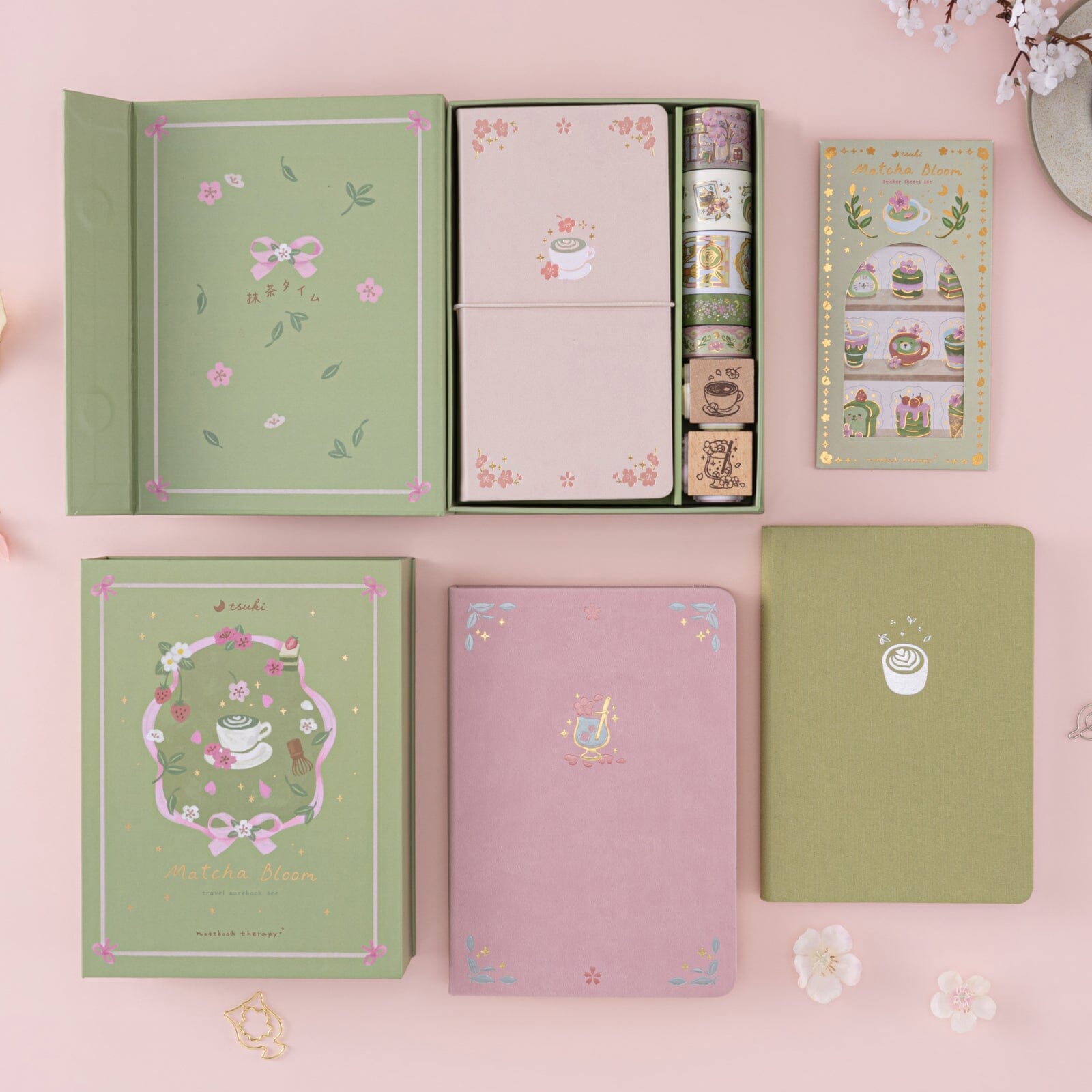 Tsuki 'Matcha Blossom' Limited Edition Luxury Bullet Journal ☾