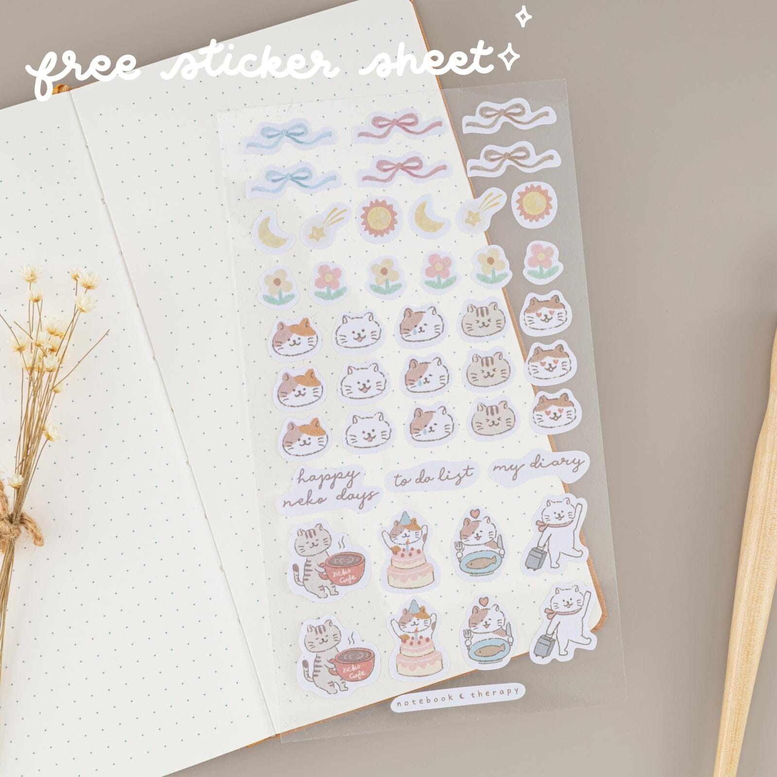 Tsuki 'Neko Days' Travel Notebook Gift Set ☾