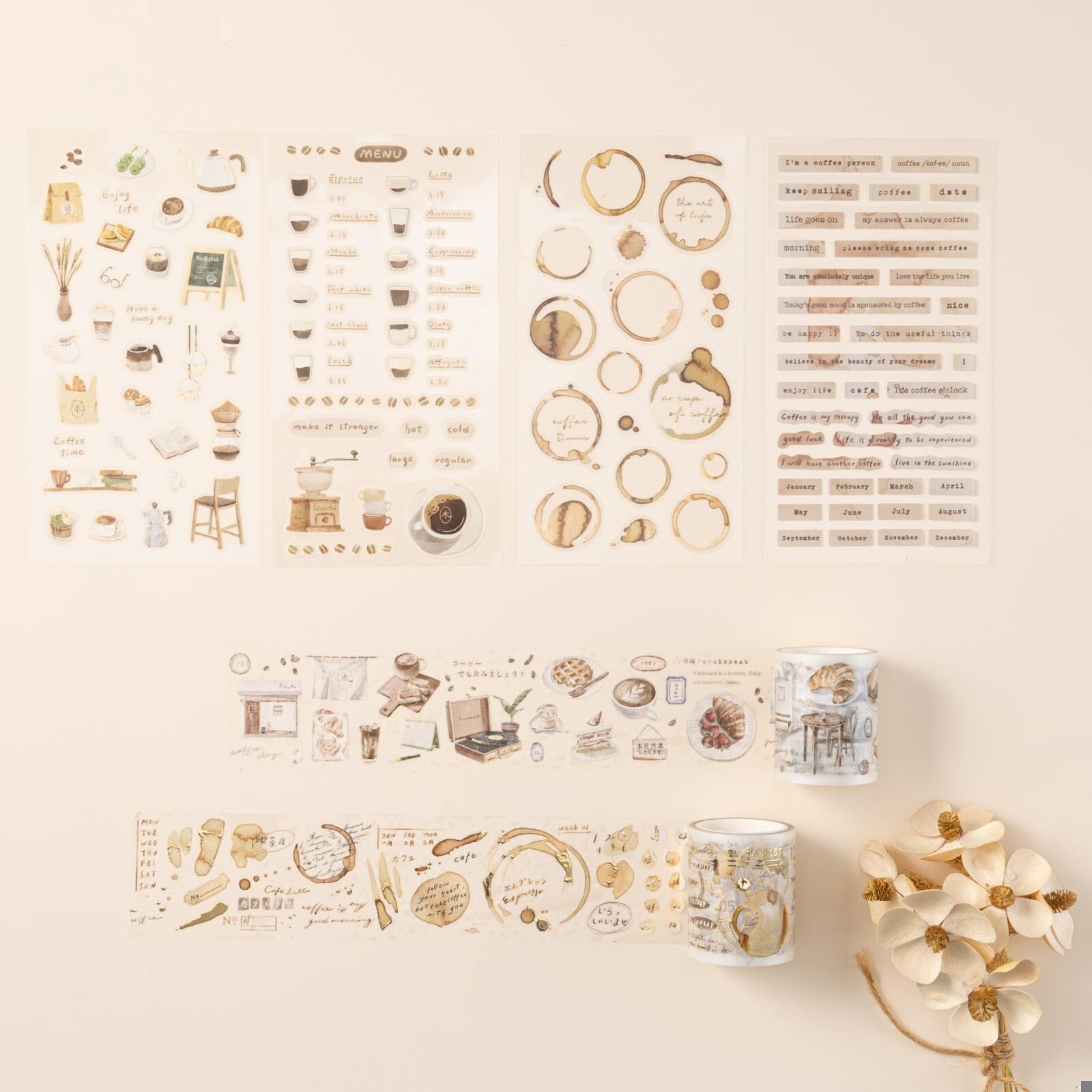 Hinoki - 'Into the Cafe' PET Decorative Tape Set