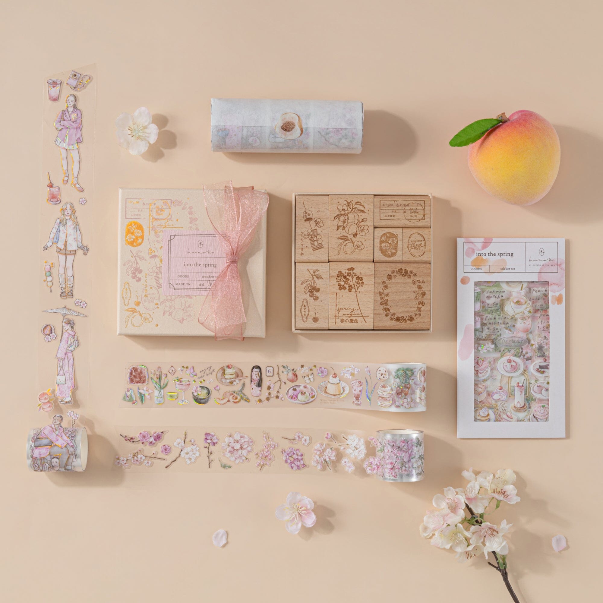 Hinoki - 'Into the Spring' Engraved Wooden Stamp Set