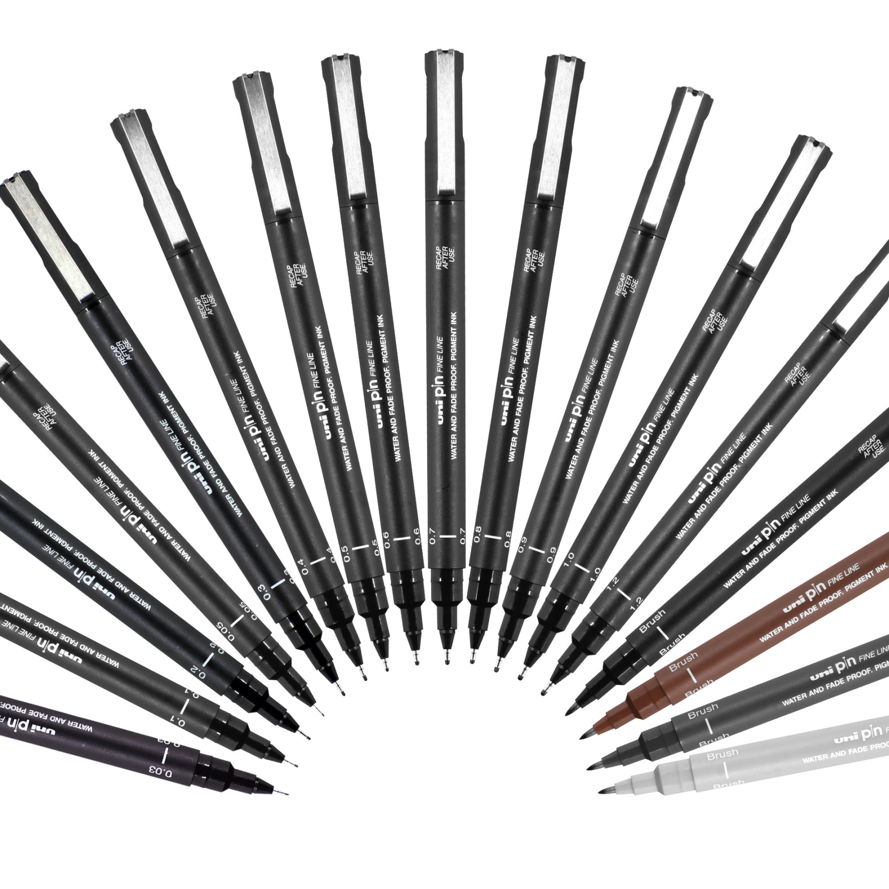 uni® Pin, Fine Line Drawing Pens, Assorted Tips and Colors, 6 Count