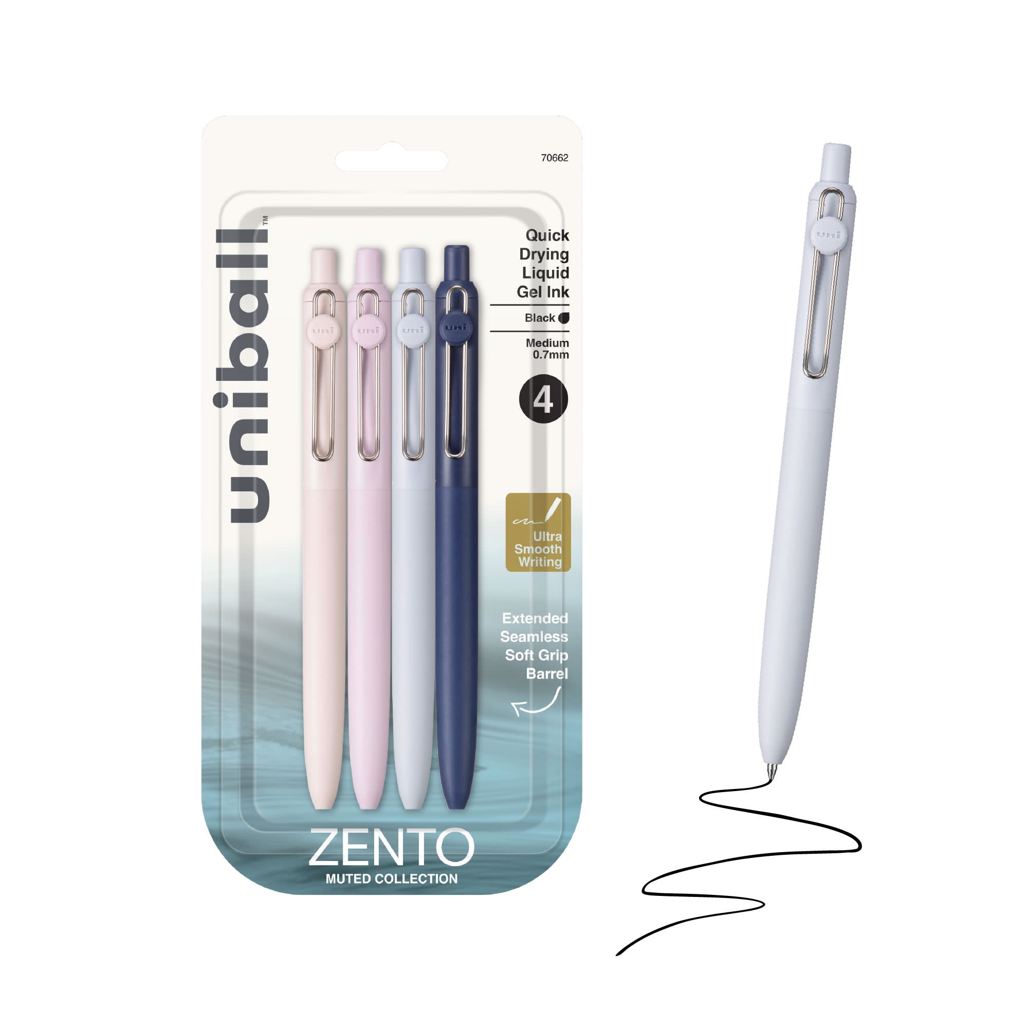 uniball™ Zento, 0.7 mm, Liquid Gel Ink Retractable Pens