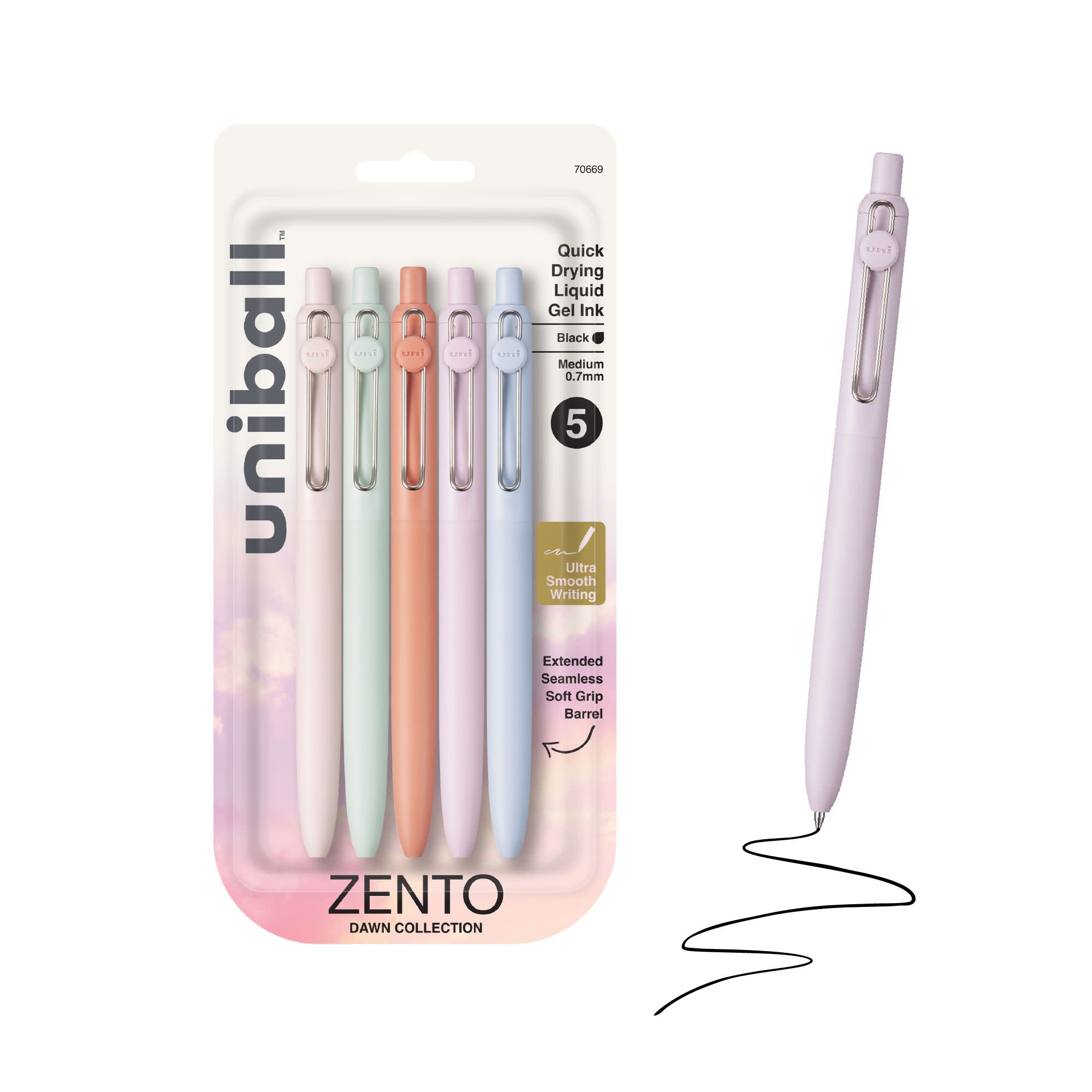uniball™ Zento, 0.7 mm, Liquid Gel Ink Retractable Pens