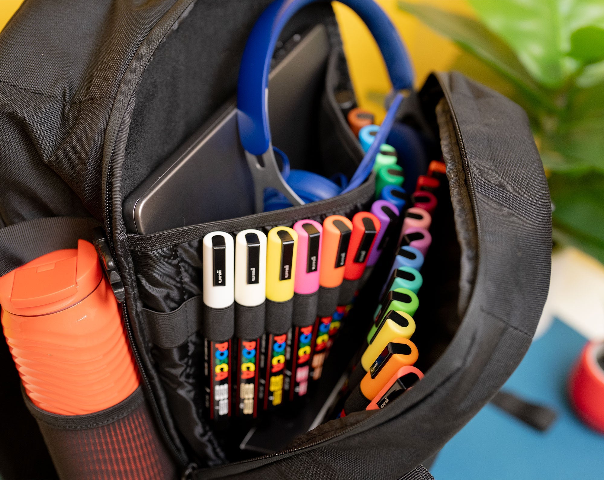 uni® POSCA® Exclusive Artist Backpack including 212 Count Assorted POSCA Items