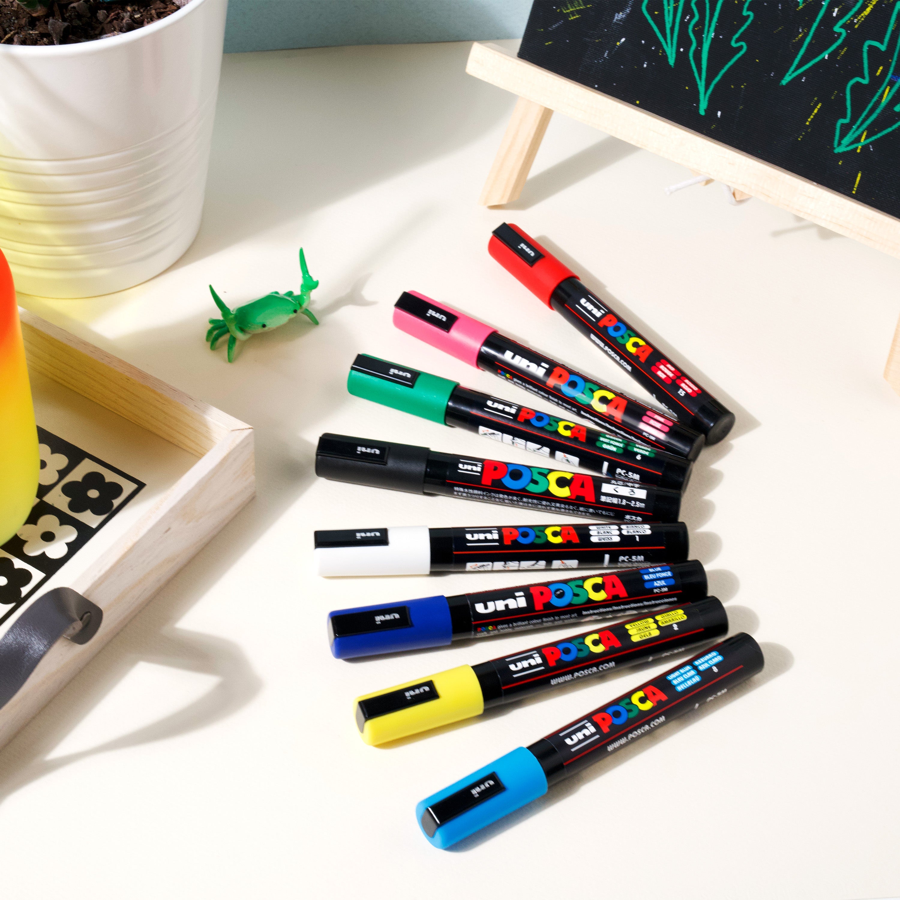 uni® POSCA® PC-5M Water-Based Paint Markers with Display Caddy