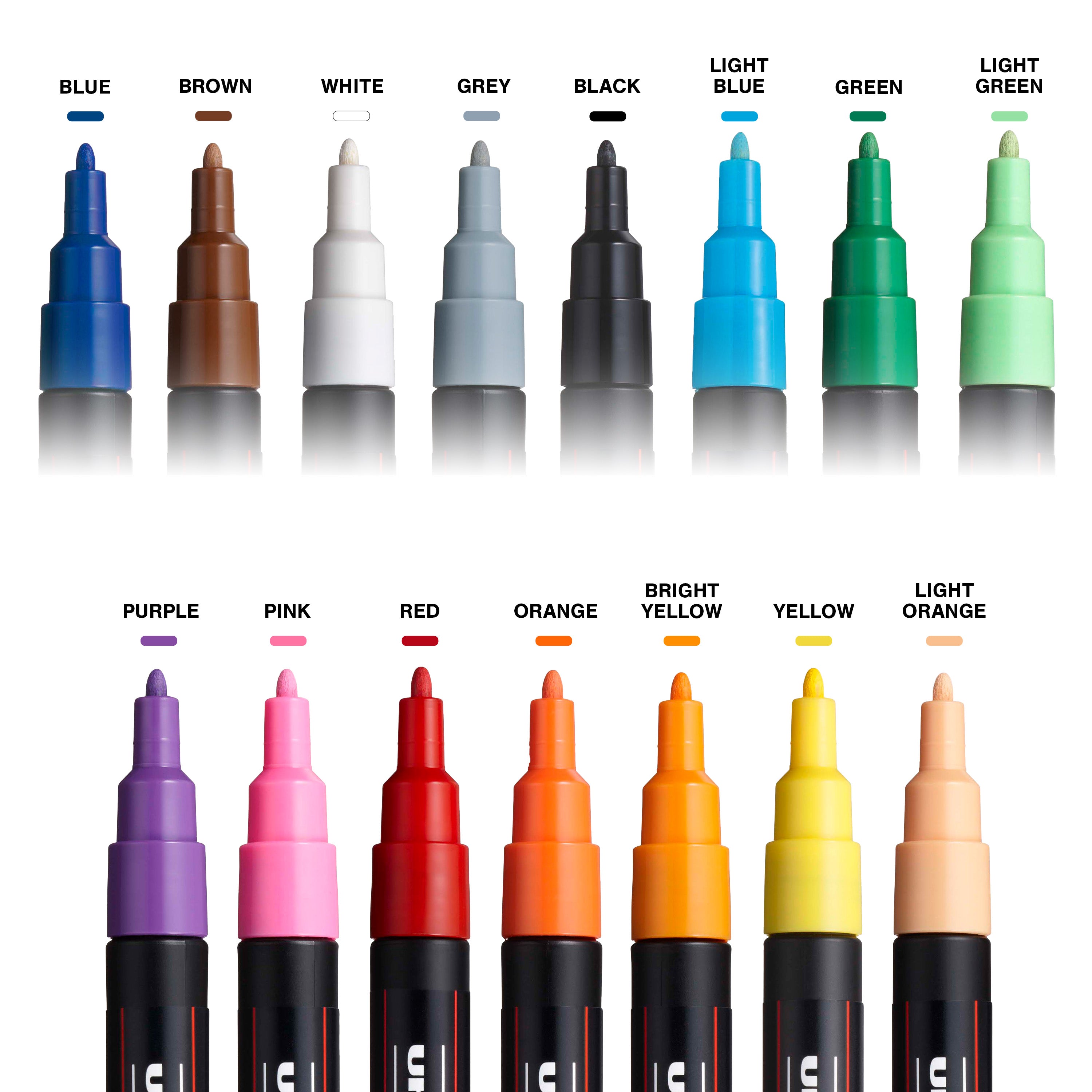 uni® POSCA® PC-3M, vandbaserede tuscher (15-pak)