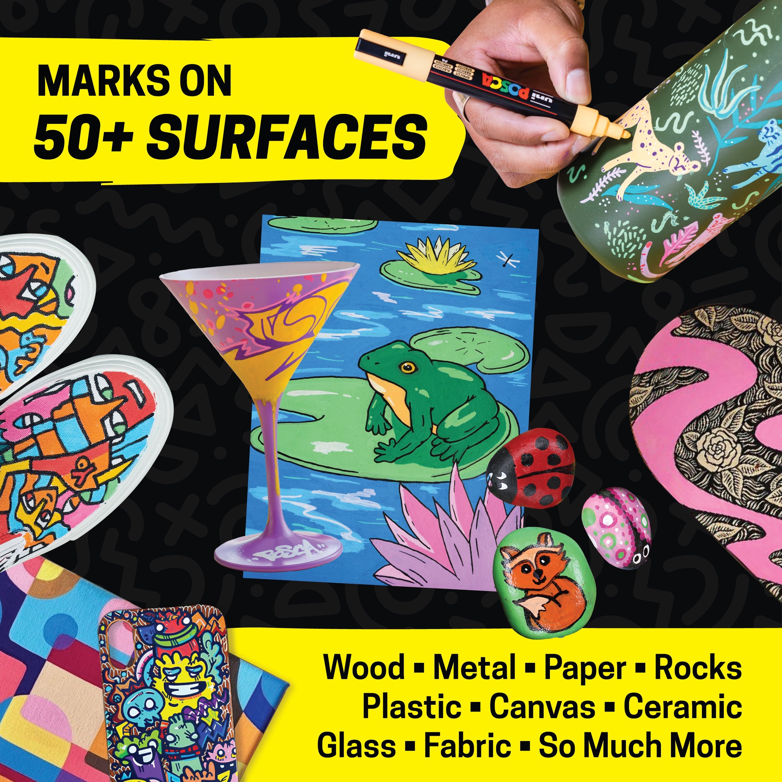 uni® POSCA® PC-5M Water-Based Paint Markers with Display Caddy
