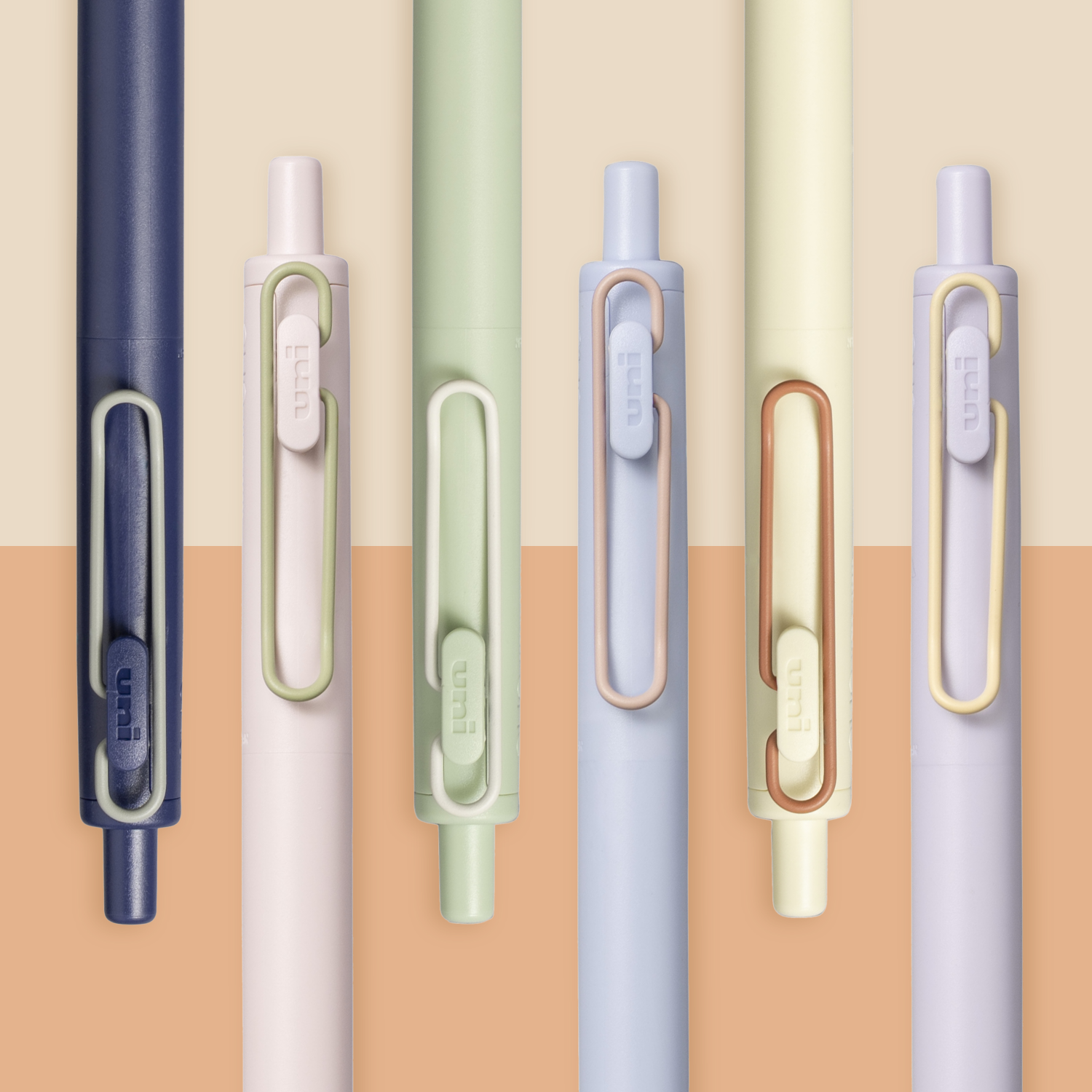 uniball™ ONE F, 0.5mm, Gel Ink Retractable Pens, Limited Colored Clip Edition Set
